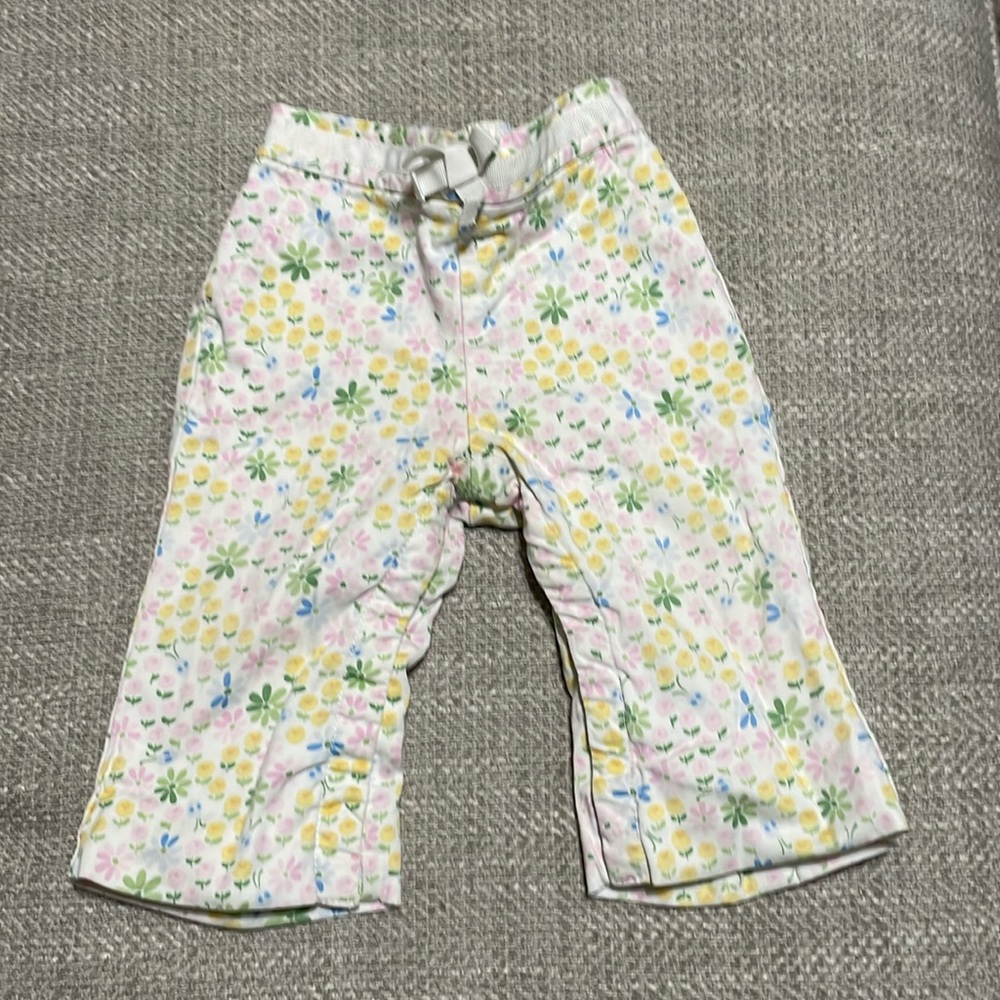 Gap baby girl floral cotton pants 6-12m